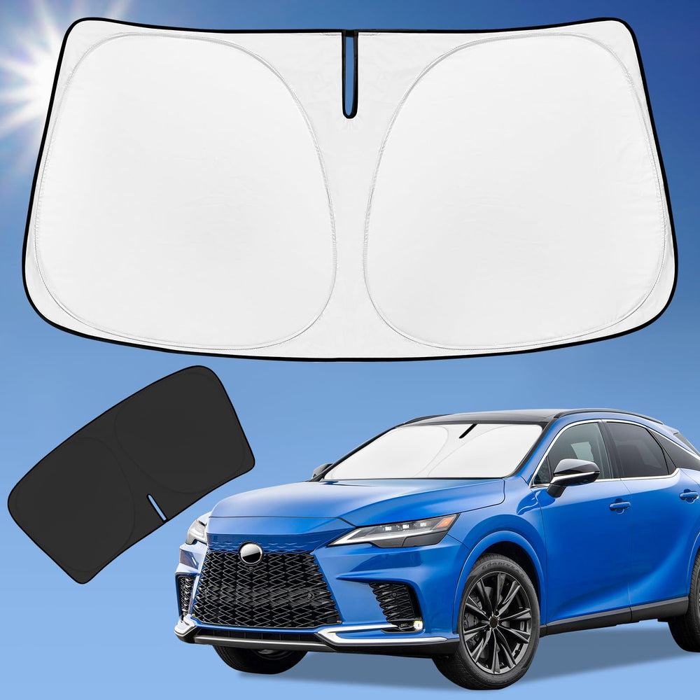 ZOIBV sunshade for Lexus RX-350-F SPORT front window blocks UV rays and keeps interior cooler.