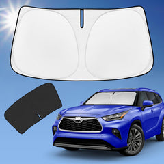 ZOIBV Highlander sunshade front window cover protects windshield and reduces heat.