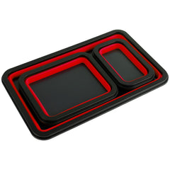 ZOLOTI three-piece tray set red helps organize screws bolts and nuts across tasks