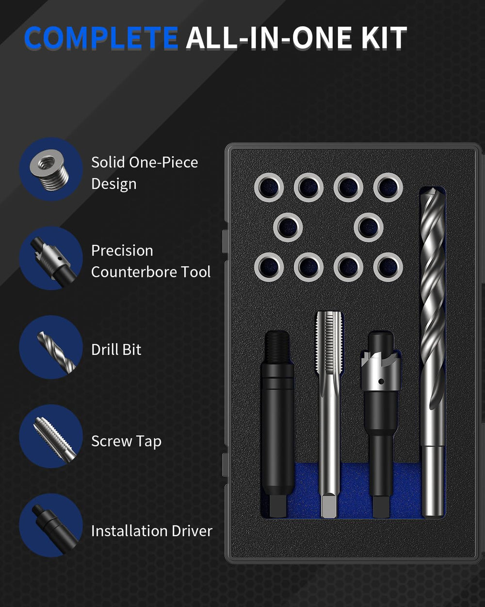 ZOMIYU M10x1.25 tap creates precise threads for secure repairs