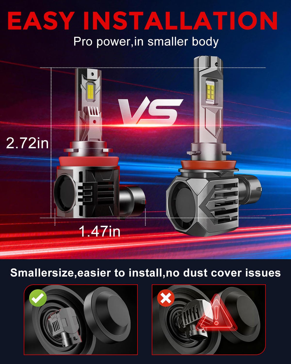 ZONBEAM H11 LED bulbs one-to-one fit for simple upgrades