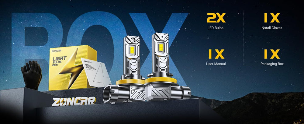 ZonCar CANbus-ready bulbs minimize flicker and errors on most vehicles.