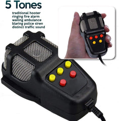 Zonetech 5-tone siren side panel view showing compact install