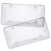 Zone Tech clear license plate cover front view protects the plate while remaining nearly invisible