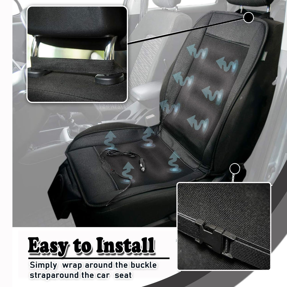 ZONETECH cooling car seat cushion dial control demonstrating adjustable cooling levels