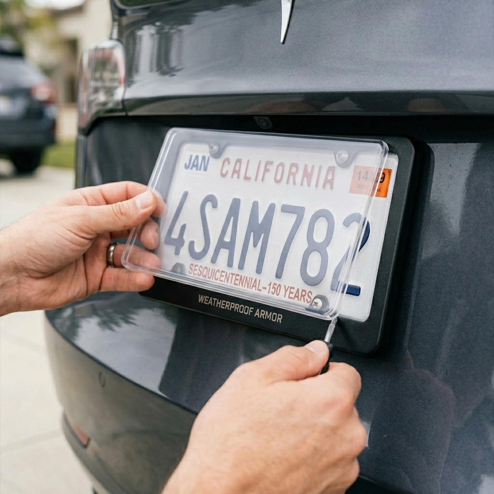 Zone Tech license plate shields are easy to install without tools