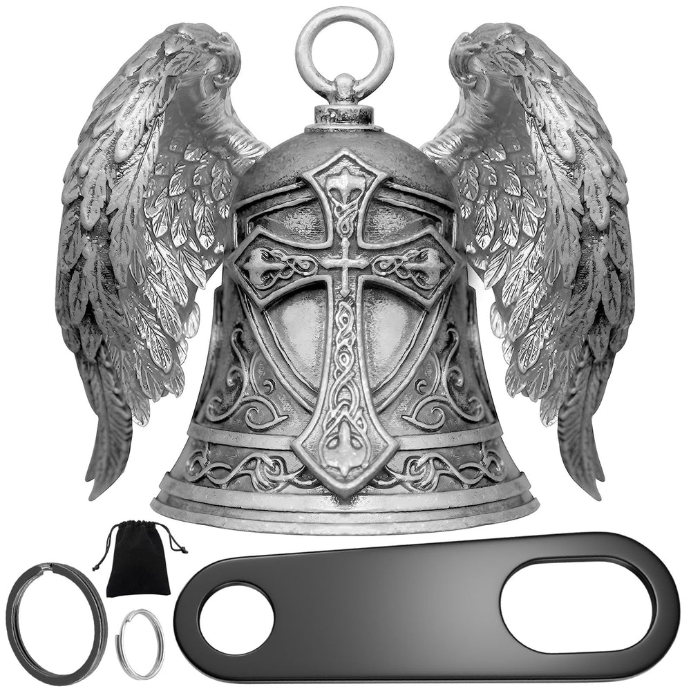 Zorleniva guardian angel biker bell with 3D design for enhanced on-road protection.