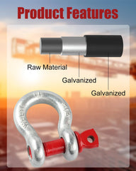 ZORUNNA galvanized shackle designed for marine and outdoor use.