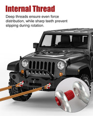 ZORUNNA screw-pin anchor shackle close-up showing deep thread design for secure load distribution.