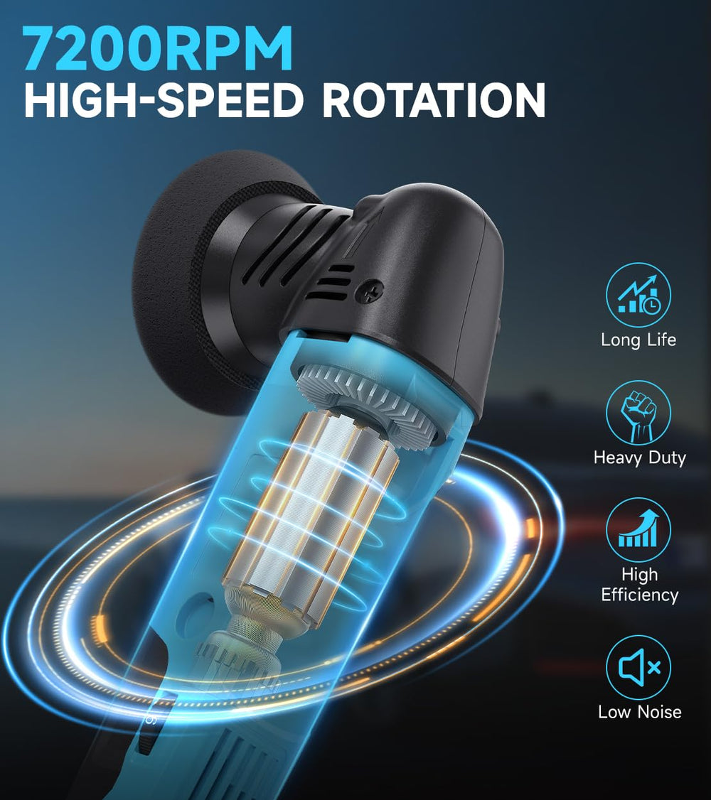 ZOTA 8mm random orbit provides swirl-minimizing finish.