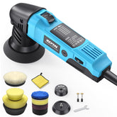 ZOTA 3-inch polisher compact design reaching headlights and tight spots for detailing.