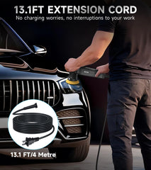ZOTA Mini Buffer Polisher demonstrates ergonomic side-handle and control in use.