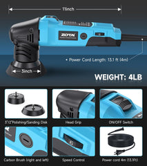 ZOTA polisher kit accessories with backing plates and pads.