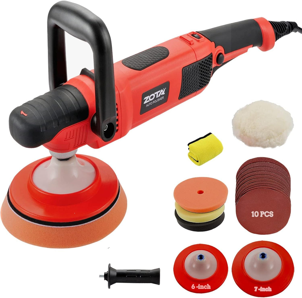 ZOTA Rotary Polisher front view highlights compact power for car detailing