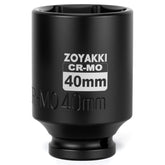 ZOYAKKI half-inch drive 40mm deep 6pt axle nut socket for easy axle nut removal