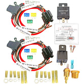 ZOZOMOTORS dual fan relay kit packaging shows labeled components for easy setup