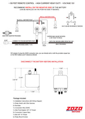ZOZOMOTORS wiring diagram and instructions for simple setup.