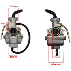 ZPFLL PZ20 carburetor for Honda CRF50F, consistent fuel delivery for off-road use.