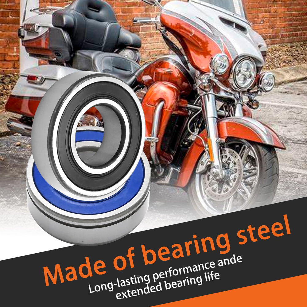 Zreneyfex front bearing installed on a Harley wheel for confident rides.