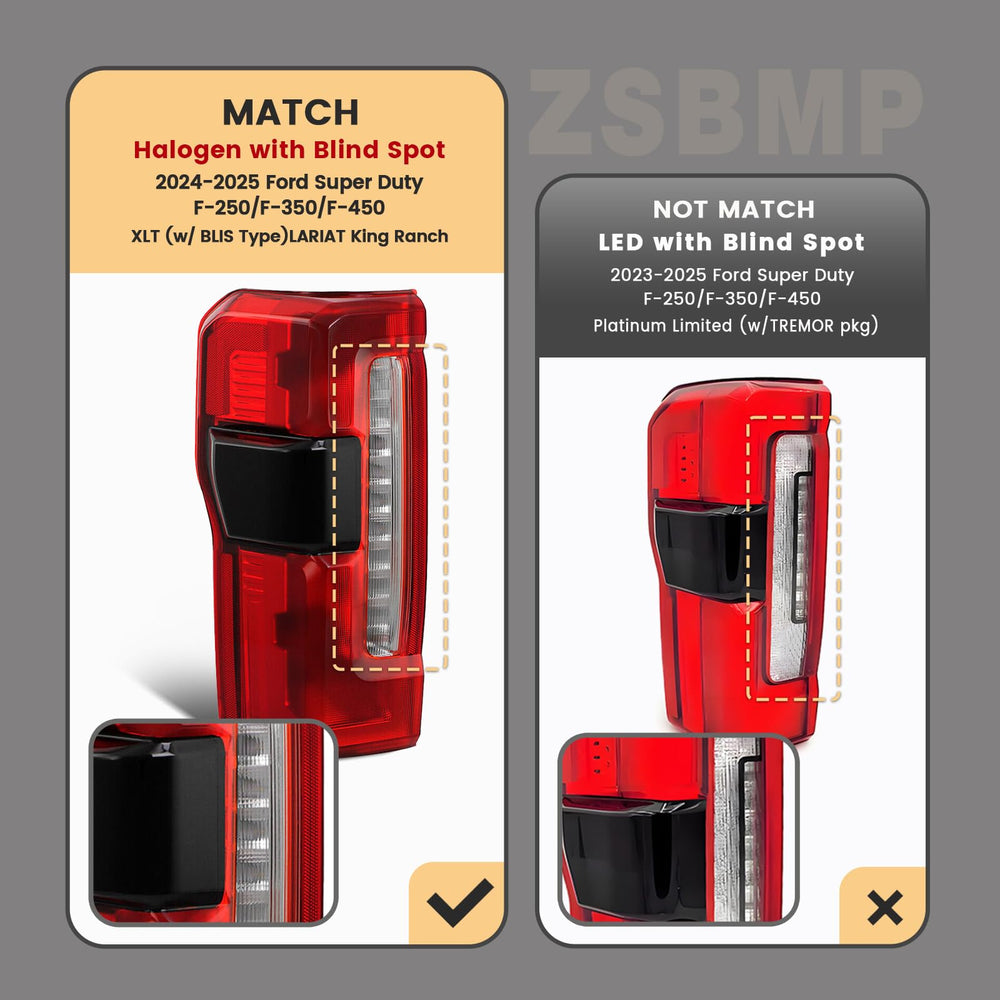 ZSBMP tail light OEM compatibility badge with PC3Z13405B reference.