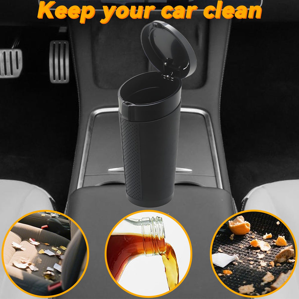 ZSZJOLCT leakproof car trash bin prevents spills and odors during trips.