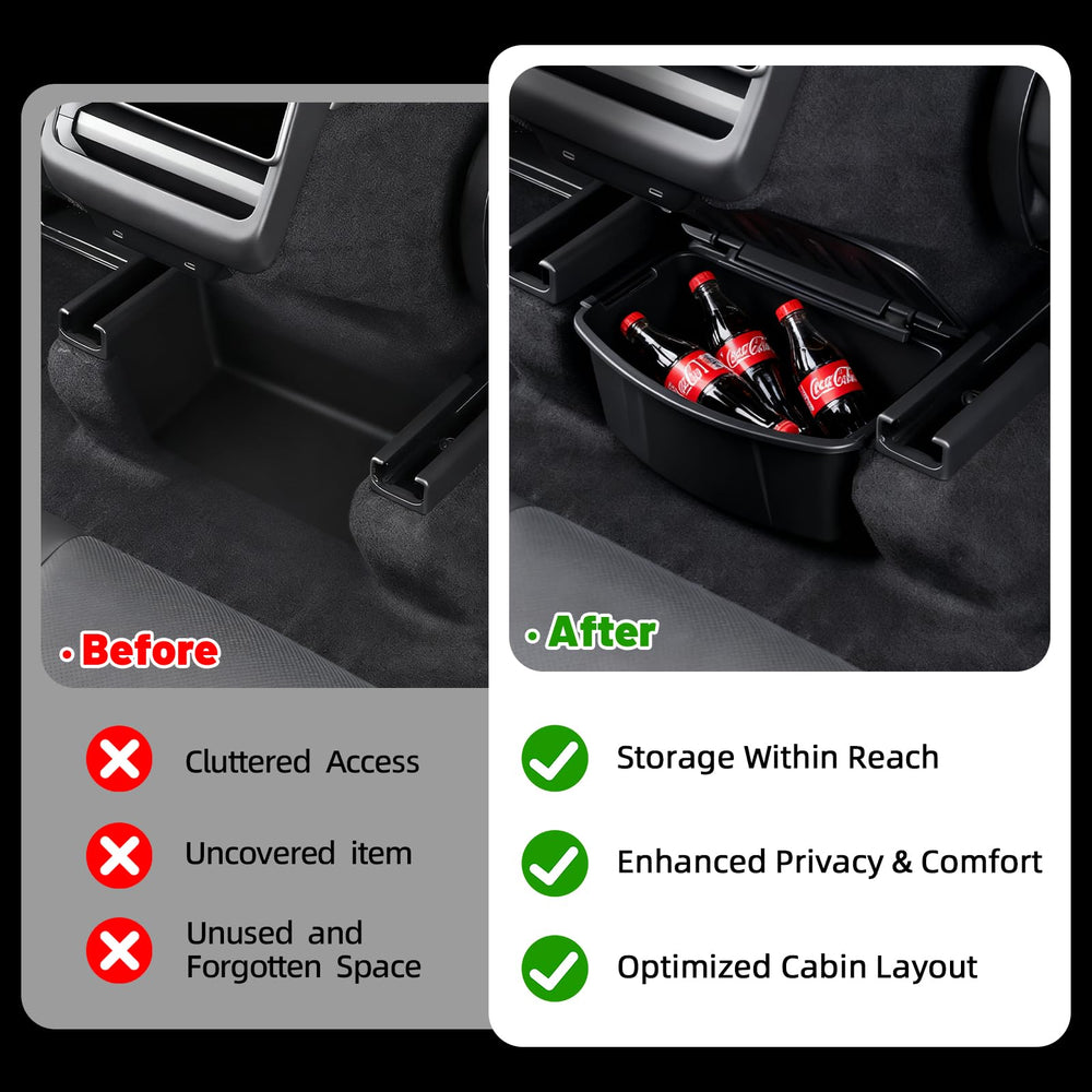 ZTGPMP anti-slip lid keeps items secure in Model Y organizer during drives