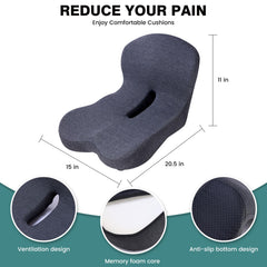 ZUAMEGU memory foam cushion in car demonstrates stability and comfort on long drives.