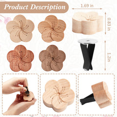 Zubebe Aroma wood diffuser plum blossom design with natural wood grain