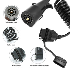ZUDKSUY 60-inch coiled cable provides flexible reach for towing.