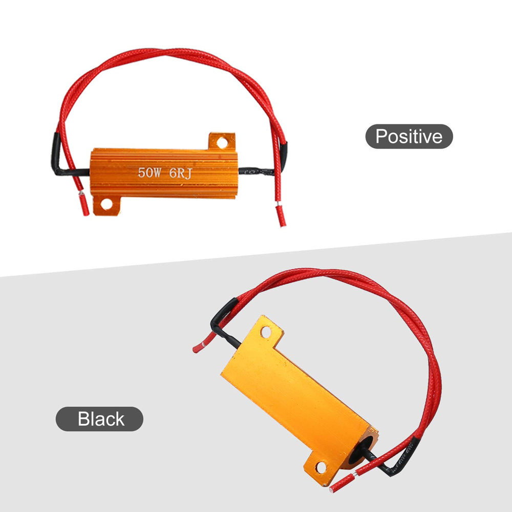 Package contents show eight resistors for LED lighting
