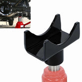 ZUIUINAO universal-fit bottle jack adapter secures 2–4 inch round axles for stable lifting.