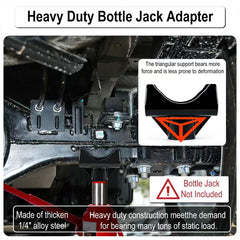 ZUIUINAO off-road lift extension helps jacking lifted trucks and Jeeps safely.