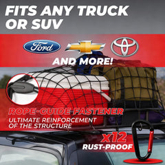 ZULWEST universal-fit truck bed net fits many trucks and SUVs for quick setup.