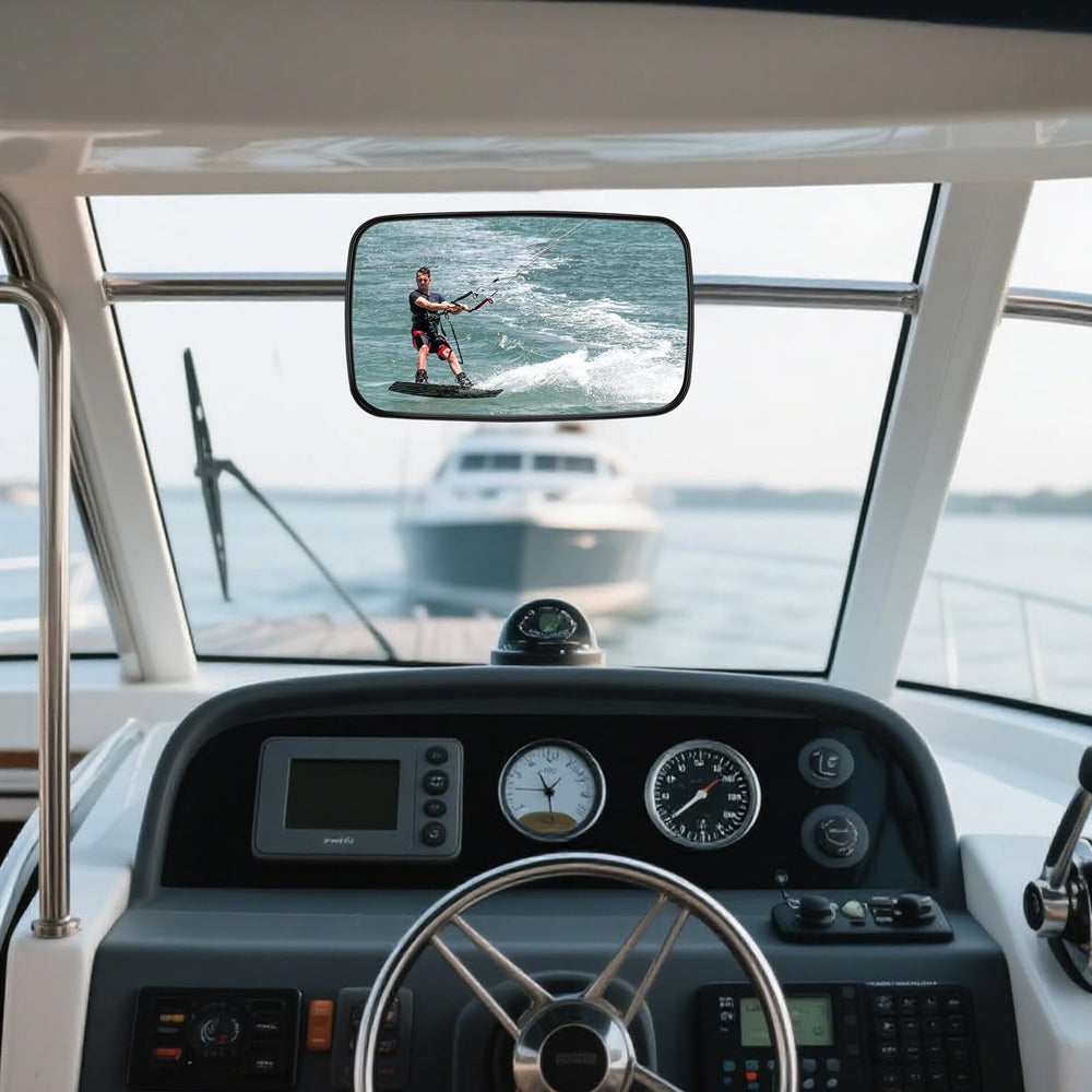 Zwsc boat rear view mirror mounted on outdoor deck for safer maneuvering