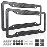ZXFOOG carbon fiber license plate frame front view with durable matte finish