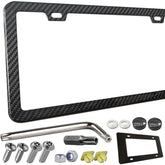 ZXFOOG carbon frame front view demonstrates durable license plate protection.