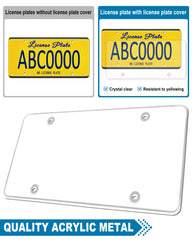 ZXFOOG clear flat license plate cover—rear view protects plate from debris and moisture.