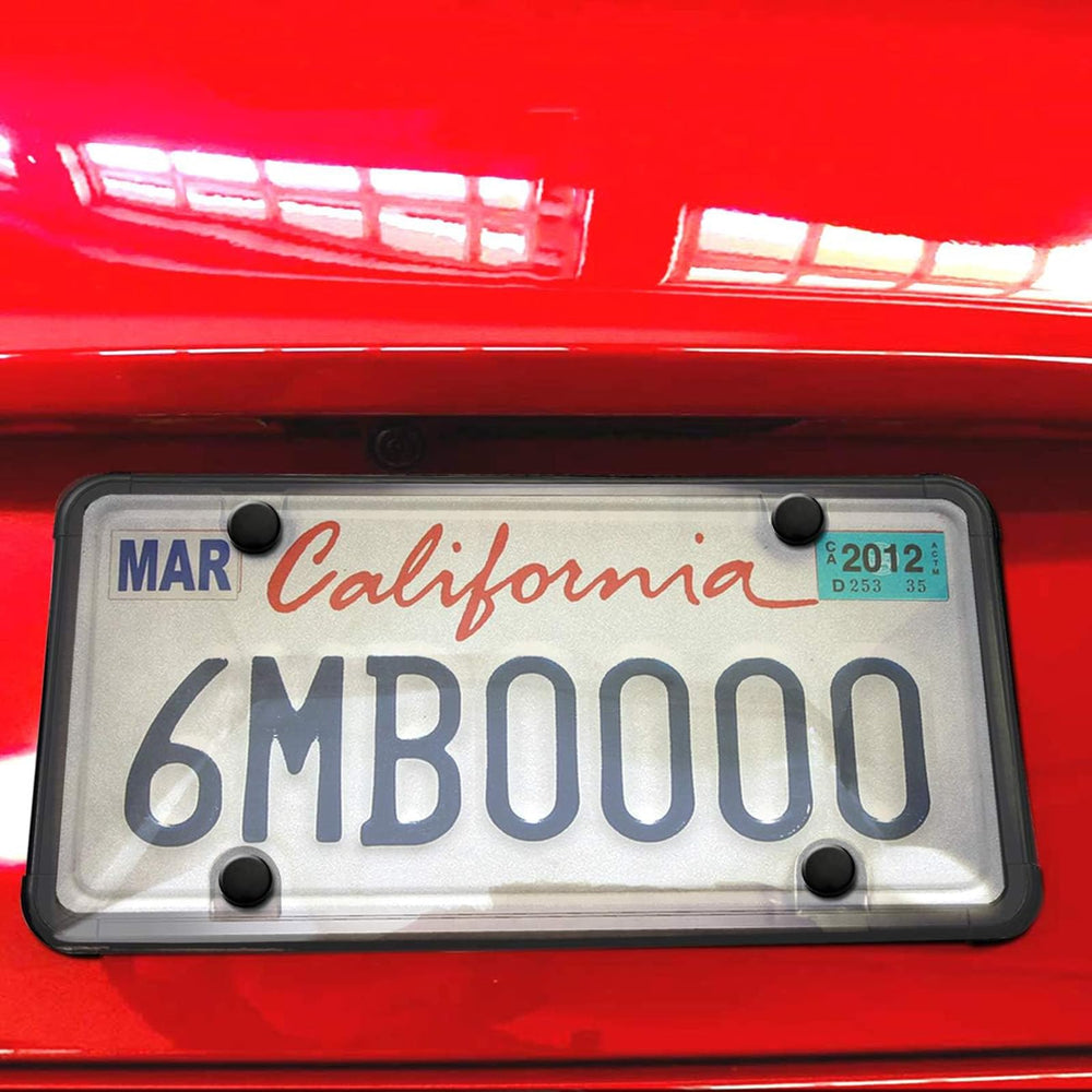 ZXFOOG license plate caps cover screws for a clean finished look.