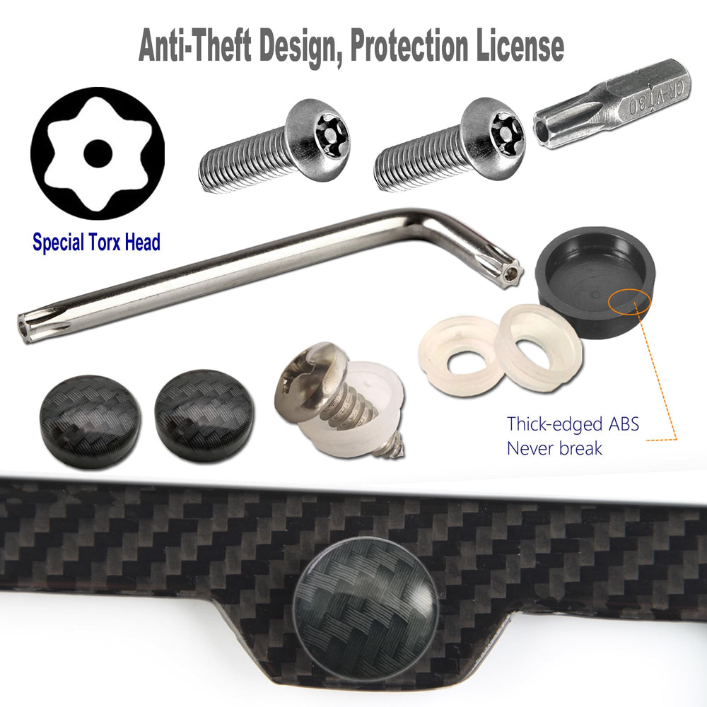 ZXFOOG license plate screws and caps provide secure mounting and anti-theft potential.