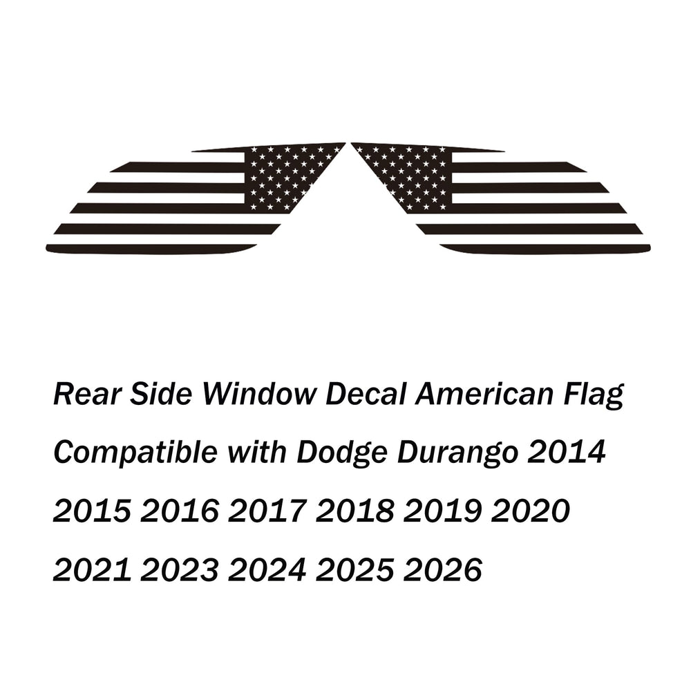 Zxiaochun matte black USA flag sticker designed for Dodge Durango installation.