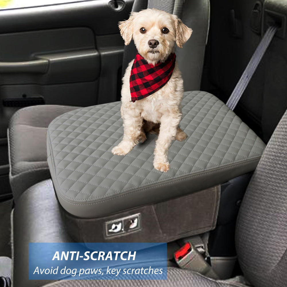 Zxiaochun gray leather console cover helps protect against pet marks and spills