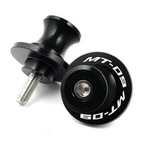 ZYAKOMO swingarm spools for Yamaha MT-09 and Tracer in black with secure parking use.