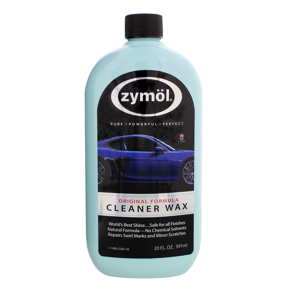 ZYMOL Z503 cleaner wax bottle demonstrates easy application and protective shine.