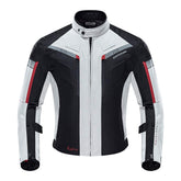 Zyxformis motorcycle jacket front view showing waterproof outer shell for riders