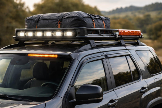 Roof rack and exterior accessories fitted on SUV