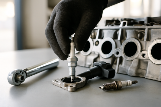 Fitting new spark plugs with a torque wrench in a petrol engine, PlentyTorque UK guide