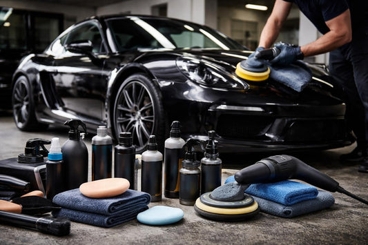 Experienced DIY detailer applying car care products