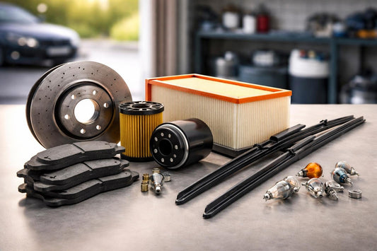 Seasonal car consumables: filters, wipers, bulbs, brake pads