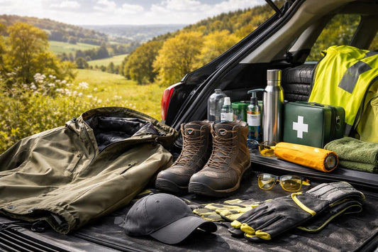 UK spring seasonal essentials kit and protective clothing