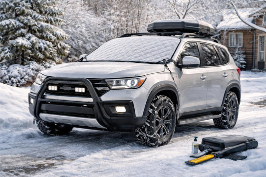 Winter-ready vehicle with bumper protection and cover